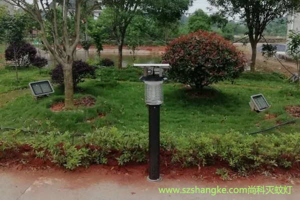 大型戶(hù)外太陽(yáng)能滅蚊燈mw09景觀(guān)使用實(shí)拍圖
